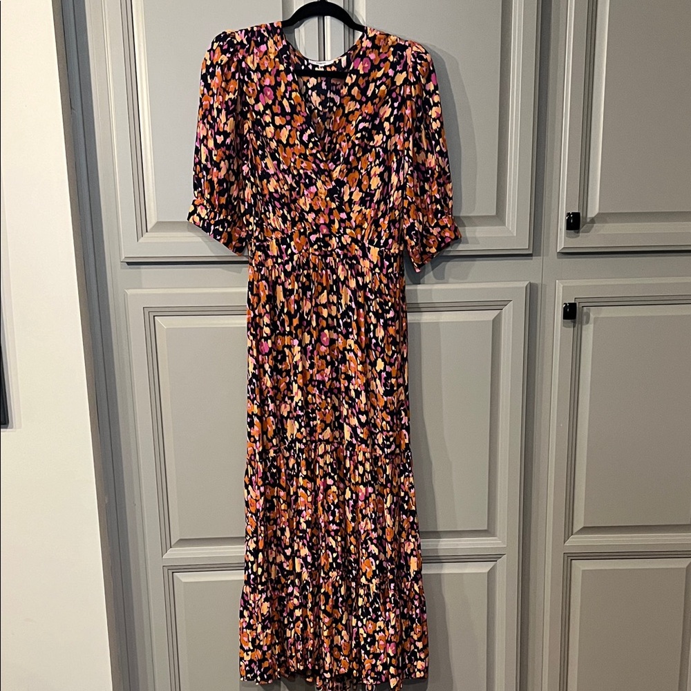 SUNCOO Multicolor Abstract Midi Dress